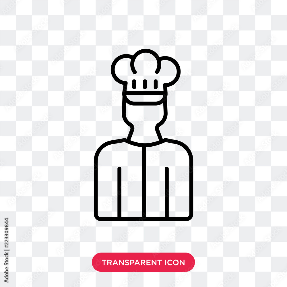 Poster chef vector icon isolated on transparent background, chef logo design