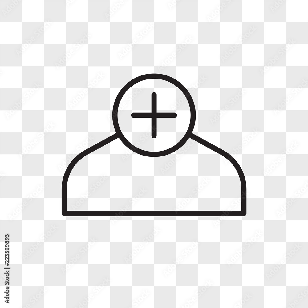 Aufkleber add user vector icon isolated on transparent background, add user logo design
