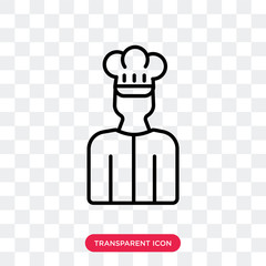 Chef vector icon isolated on transparent background, Chef logo design