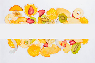 dried fruits on white background