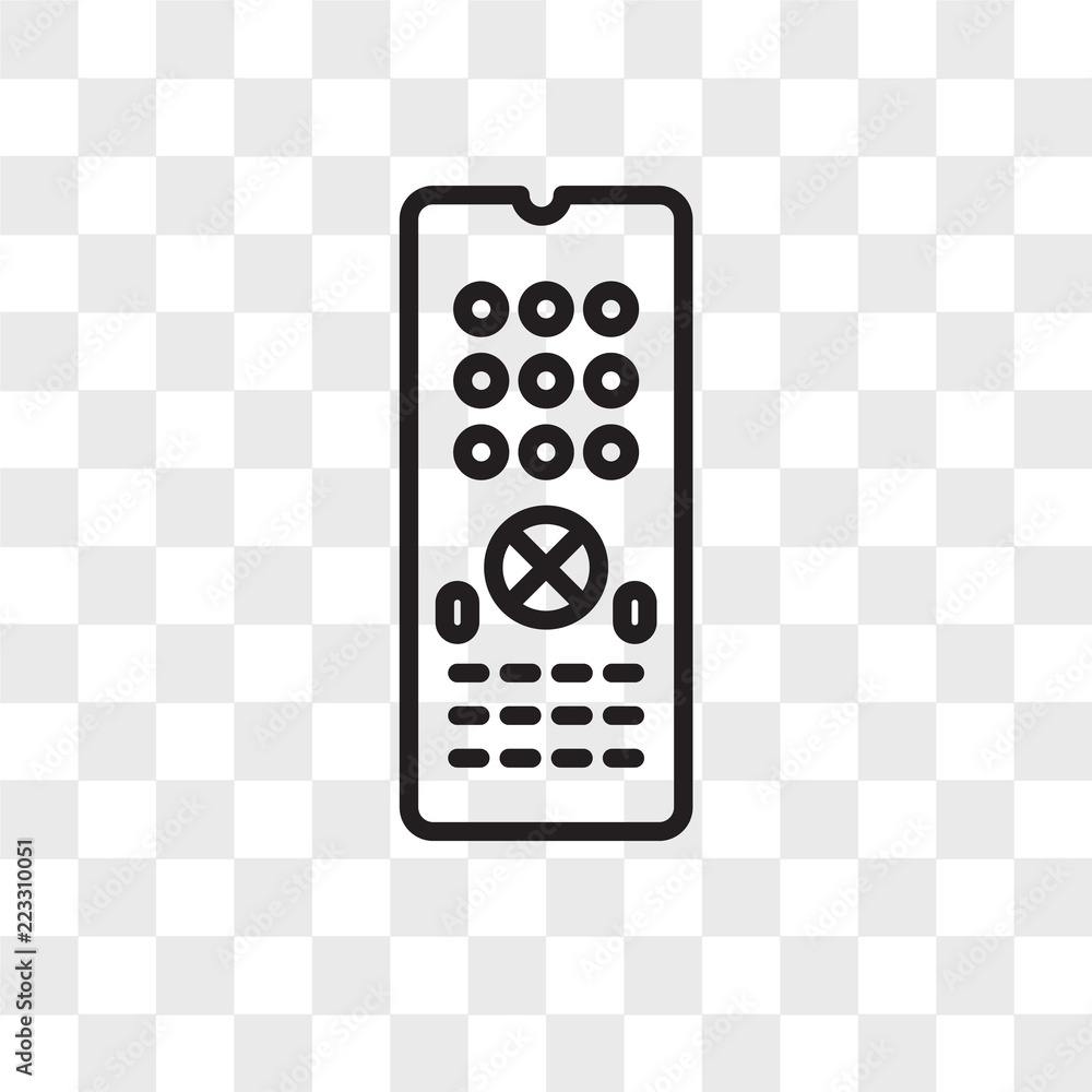 Poster remote control vector icon isolated on transparent background, remote control logo design