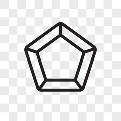 Pentagon vector icon isolated on transparent background, Pentagon logo design