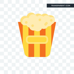 Popcorn vector icon isolated on transparent background, Popcorn logo design