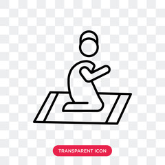 Islamic Pray vector icon isolated on transparent background, Islamic Pray logo design