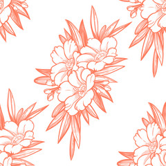 Seamless pattern with garden flower background.