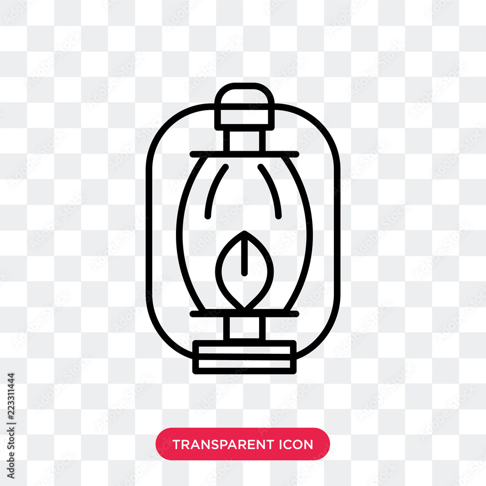 Wall mural Oil lamp vector icon isolated on transparent background, Oil lamp logo design