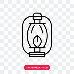 Oil lamp vector icon isolated on transparent background, Oil lamp logo design