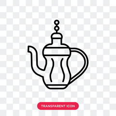 Tea pot vector icon isolated on transparent background, Tea pot logo design