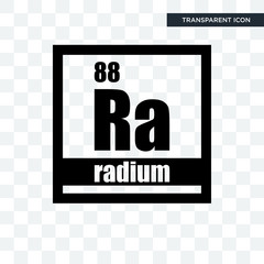 radium vector icon isolated on transparent background, radium logo design