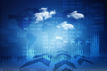 2d rendering Stock market online business concept. business Graph 