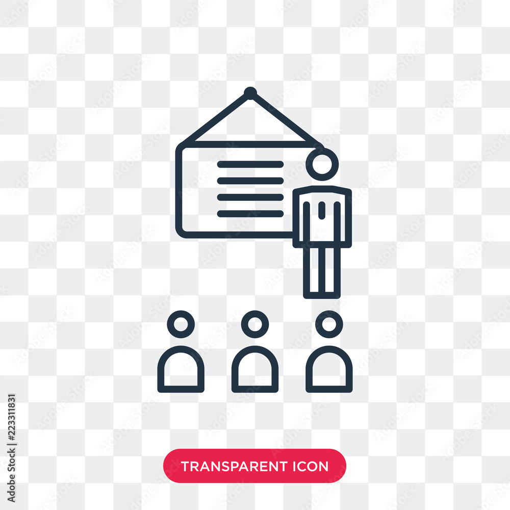 Poster presentation vector icon isolated on transparent background, presentation logo design