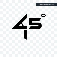 45 degree angle vector icon isolated on transparent background, 45 degree angle logo design