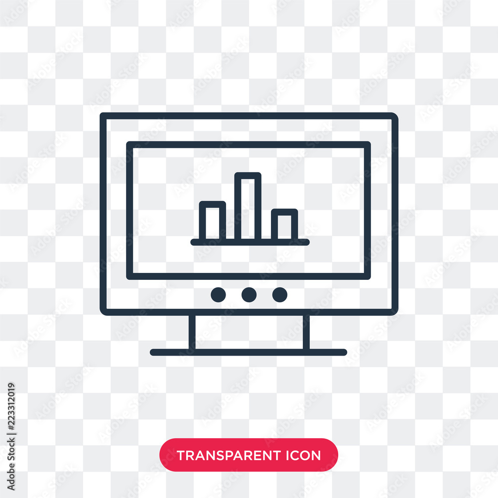 Poster analytics vector icon isolated on transparent background, analytics logo design