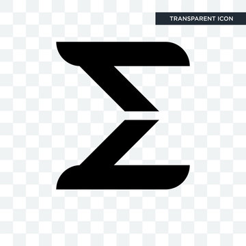 sigma vector icon isolated on transparent background, sigma logo design