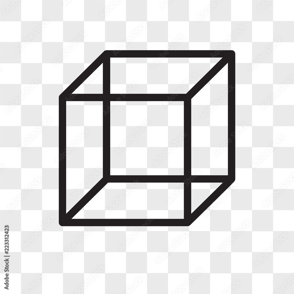Poster cube vector icon isolated on transparent background, cube logo design