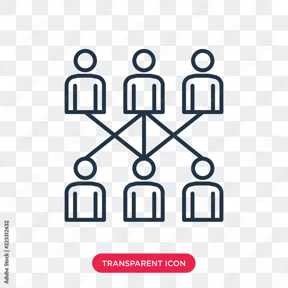 Poster hierarchical structure vector icon isolated on transparent background, hierarchical structure logo d