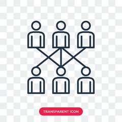 Fototapeta premium Hierarchical structure vector icon isolated on transparent background, Hierarchical structure logo design