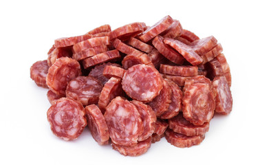 Mettwurst in Scheiben geschnitten