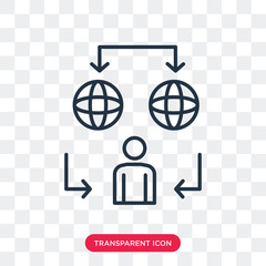 Worldwide vector icon isolated on transparent background, Worldwide logo design