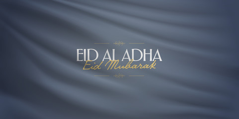 Eid Al Adha Creative line typograpghy. Feast of the Sacrifice Greeting Card. - obrazy, fototapety, plakaty