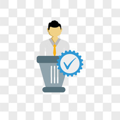 Politician vector icon isolated on transparent background, Politician logo design