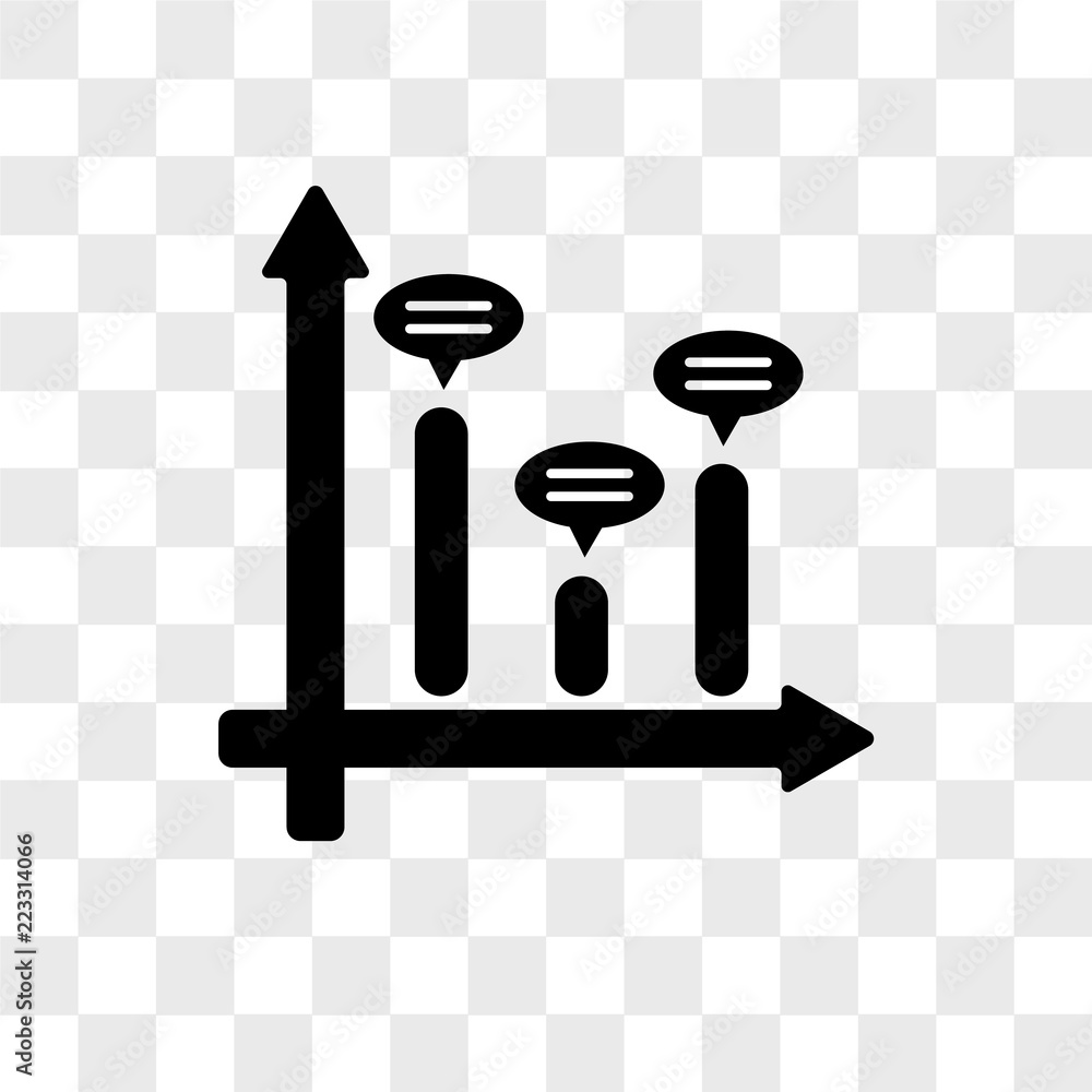 Poster bar chart vector icon isolated on transparent background, bar chart logo design