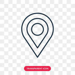 Pin vector icon isolated on transparent background, Pin logo design