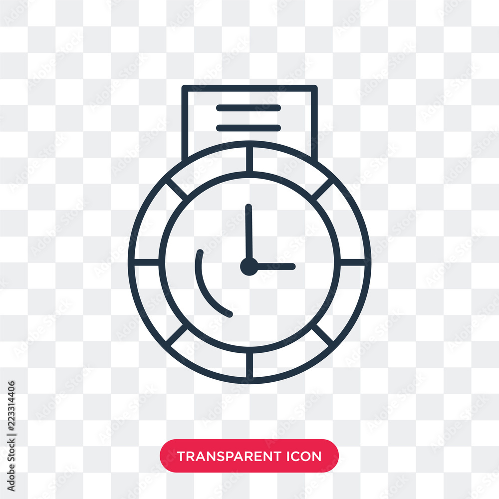 Poster Clock vector icon isolated on transparent background, Clock logo design