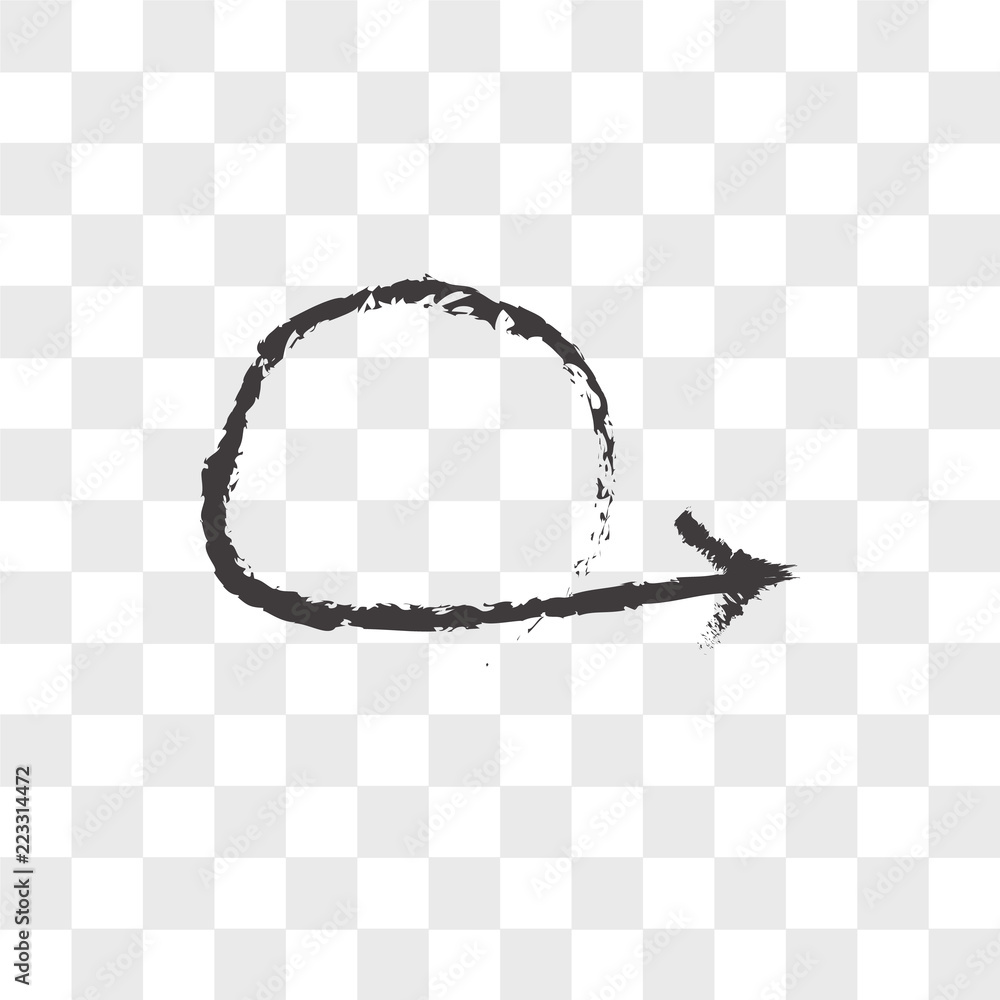 Poster sketched arrow vector icon isolated on transparent background, sketched arrow logo design