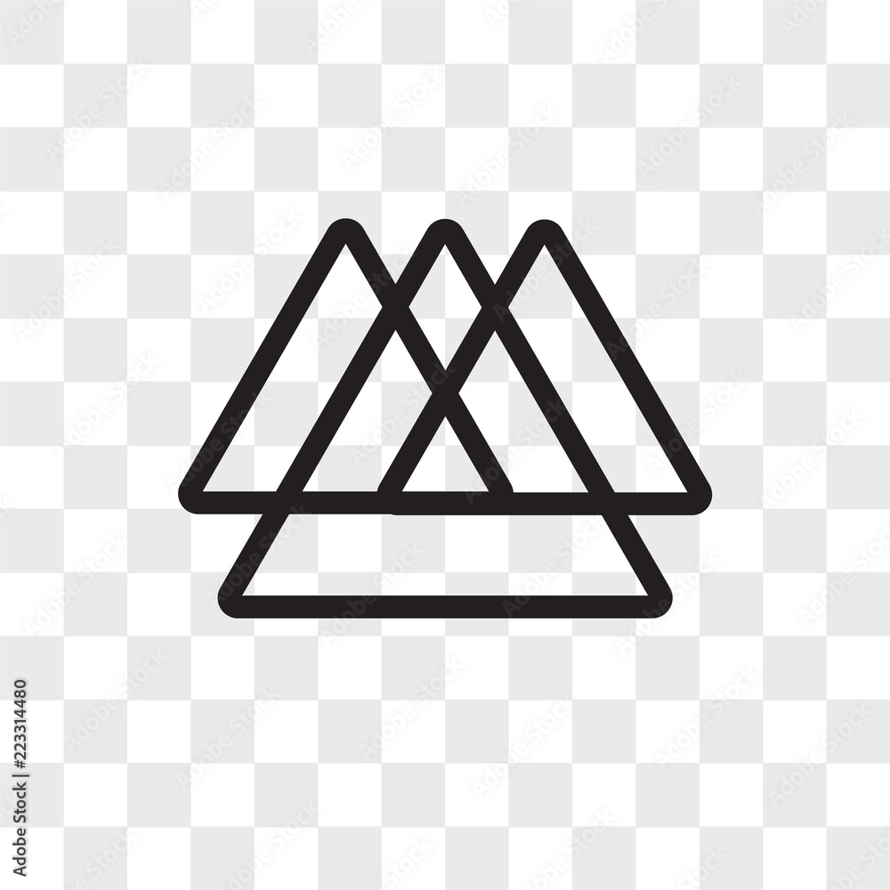 Poster triangle vector icon isolated on transparent background, triangle logo design
