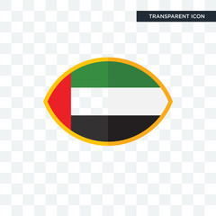 Fototapeta na wymiar uae flag vector icon isolated on transparent background, uae flag logo design