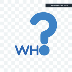 who vector icon isolated on transparent background, who logo design