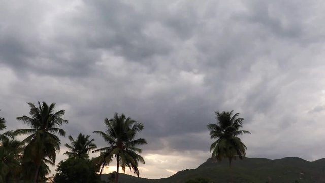 time lapse of dark clouds in the evenig