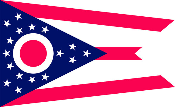 Ohio vector flag. Illustration. United States of America