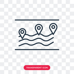 Route vector icon isolated on transparent background, Route logo design