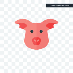 pig face vector icon isolated on transparent background, pig face logo design
