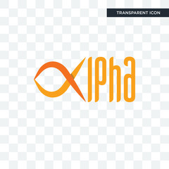 alpha vector icon isolated on transparent background, alpha logo design