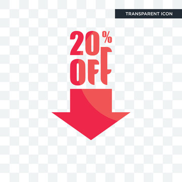 20% off vector icon isolated on transparent background, 20% off logo design
