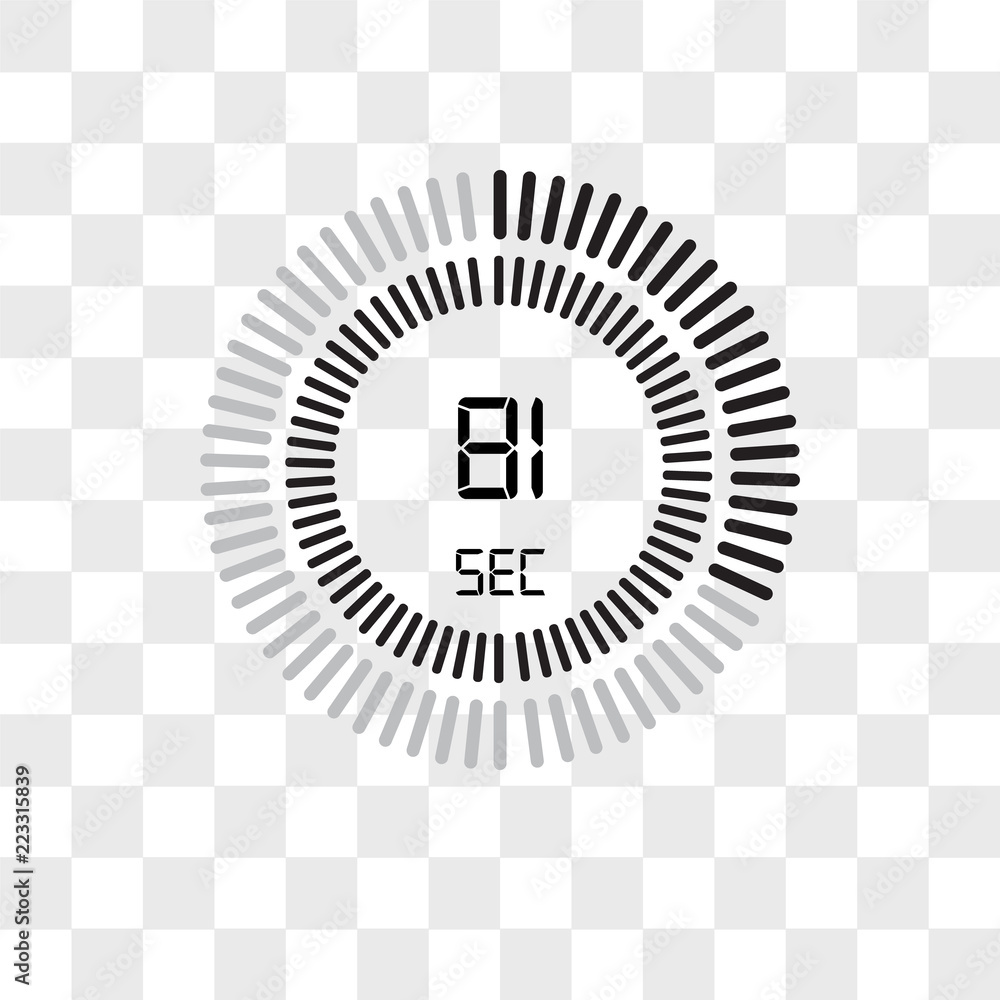 Poster the 81 seconds vector icon isolated on transparent background, the 81 seconds logo design