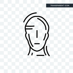 Human Head vector icon isolated on transparent background, Human Head logo design