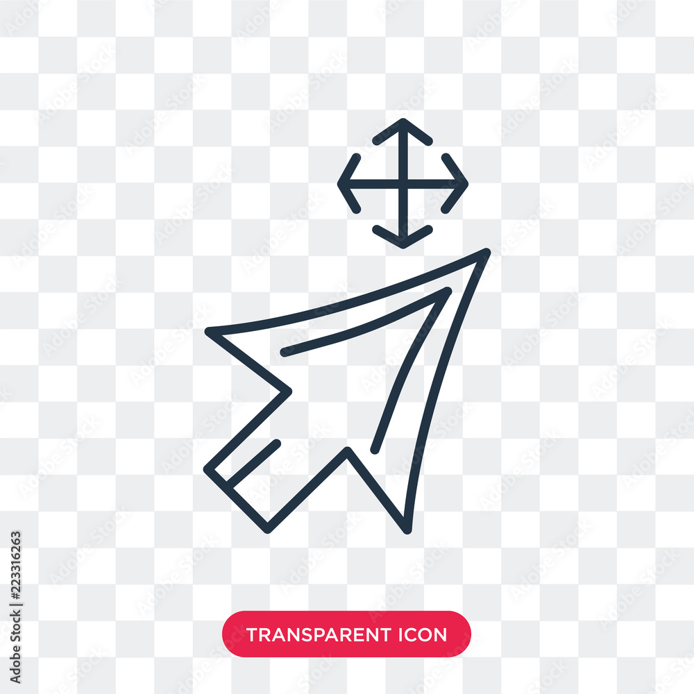 Poster move vector icon isolated on transparent background, move logo design