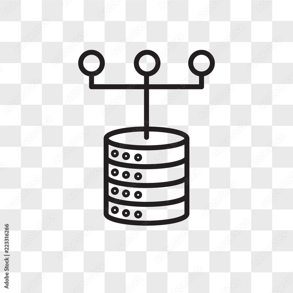 Poster server vector icon isolated on transparent background, server logo design