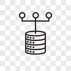 Server vector icon isolated on transparent background, Server logo design