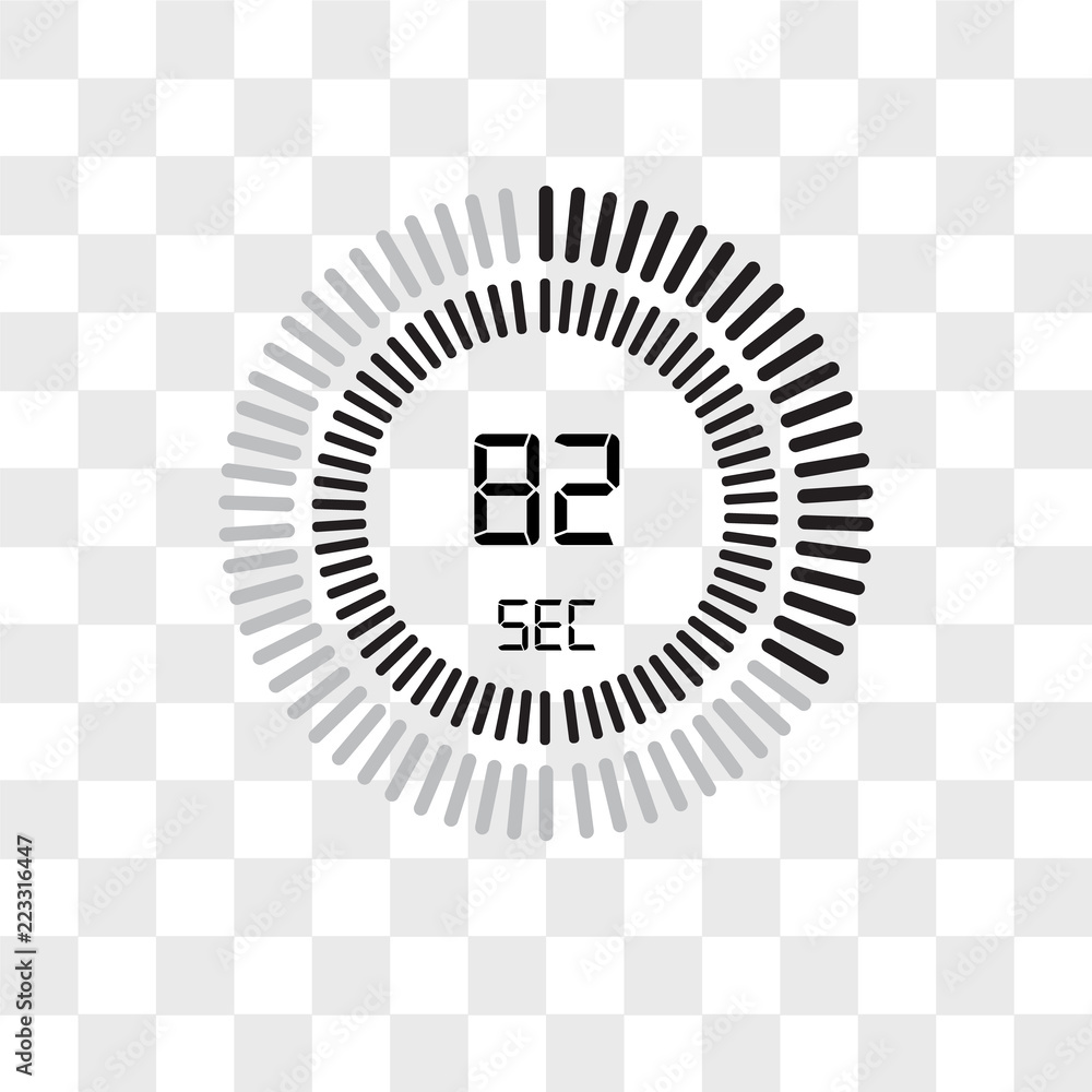 Poster the 82 seconds vector icon isolated on transparent background, the 82 seconds logo design