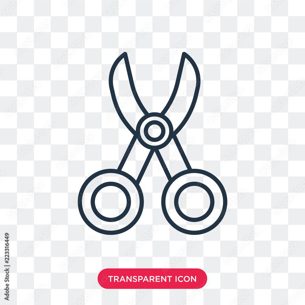 Wall mural Scissors vector icon isolated on transparent background, Scissors logo design