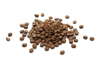Dry dog food, isolated on white background