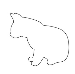  isolated cat outline on white background