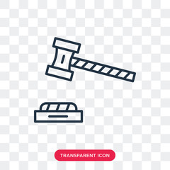 Gavel vector icon isolated on transparent background, Gavel logo design