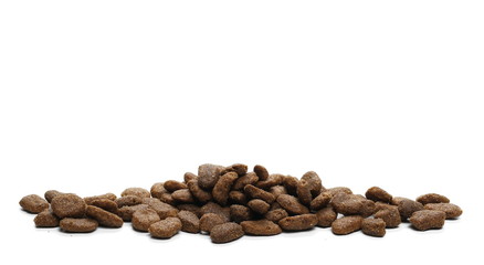 Dry dog food, isolated on white background