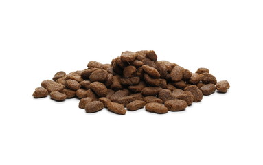 Dry dog food, isolated on white background